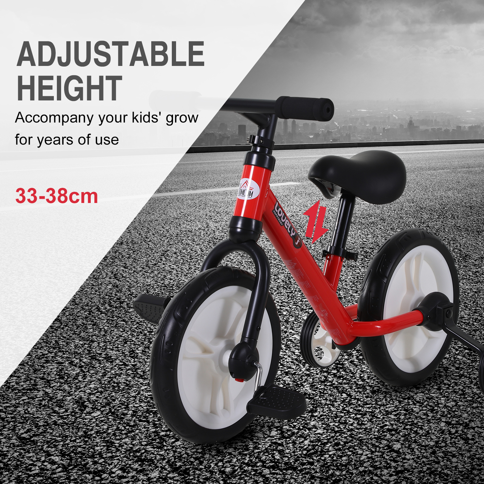 Kids Balance Training Bike Toy w/ Stabilizers Suitable For Child 25